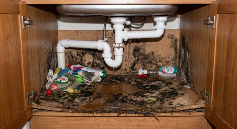 Mold Under the Kitchen Sink After a Leak